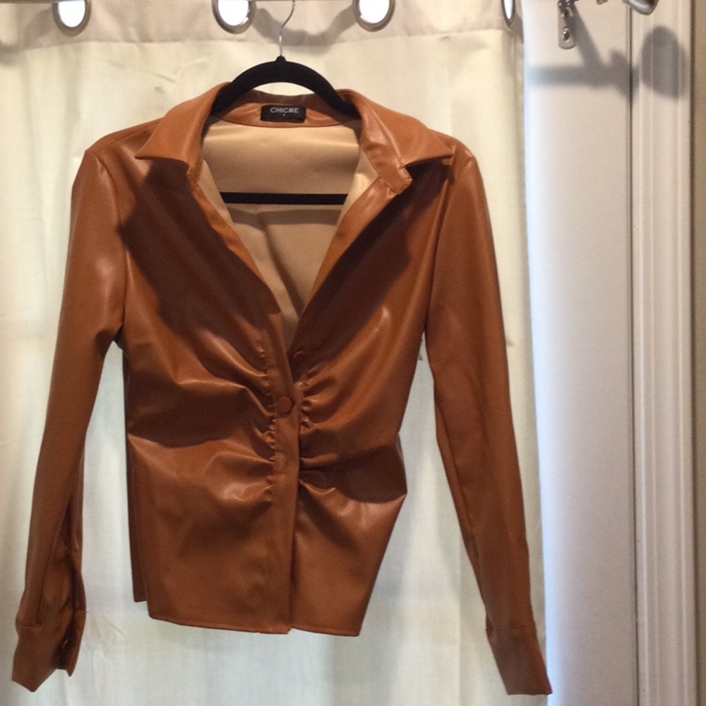 Camel ChicMe Leather Top/Jacket S